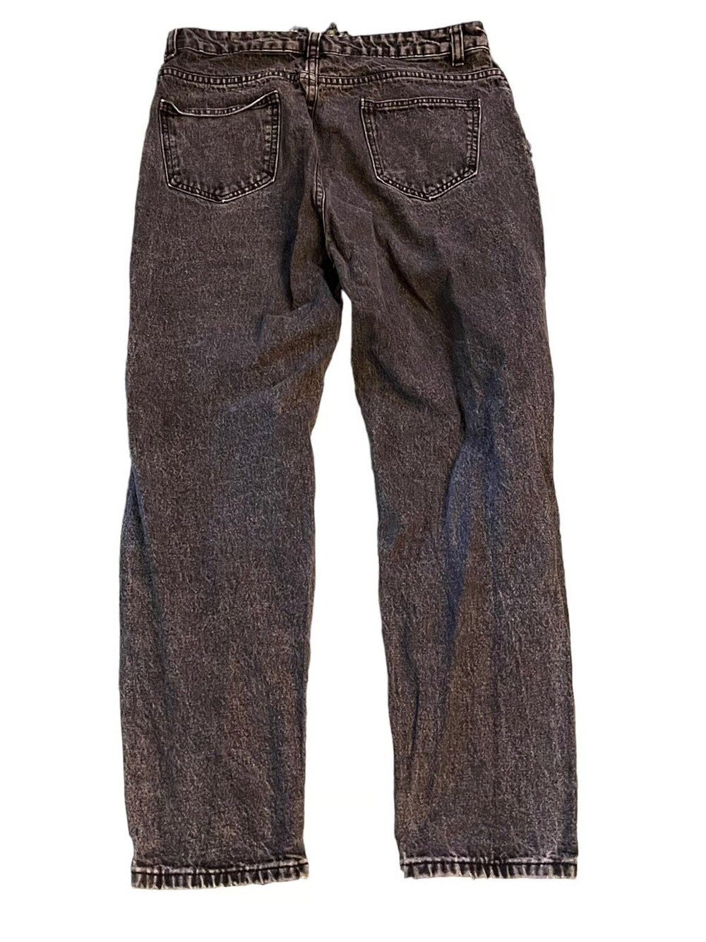 Shein size L 8/10 EU 40 Black Denim Distressed Straight Leg 32" X 28" Mom Jeans - Picture 4 of 4